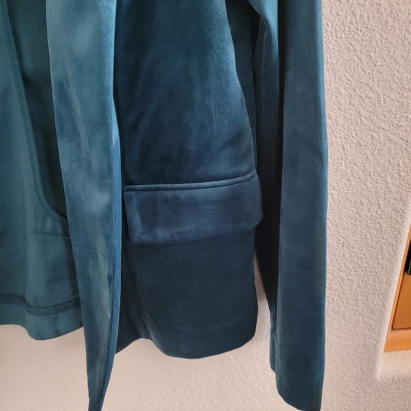 Velour Teal Blazer M - Picture 4 of 5